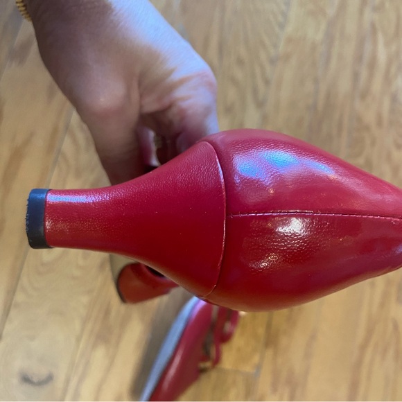 Vintage Ros Hommerson Red Leather Heels Size 9 - Picture 8 of 11